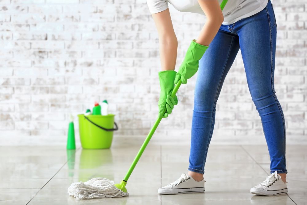 Cleaning tile floor | Webb Carpet Company
